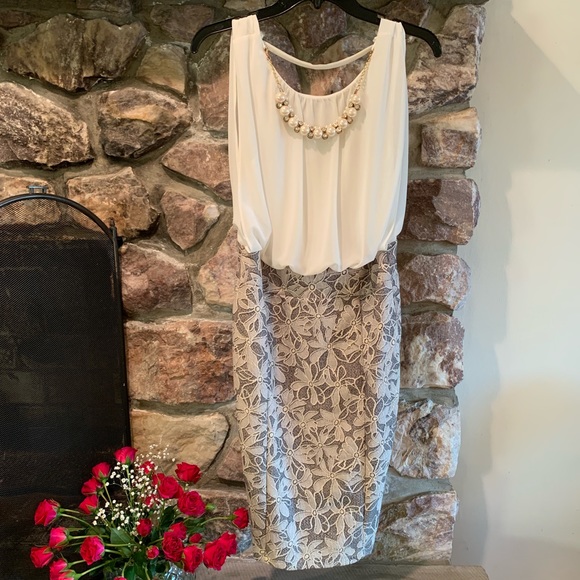 Monaco USA Dresses & Skirts - MONACO USA Dress | White/Gray | L | NWOT